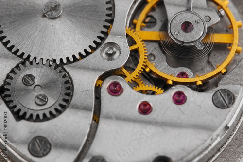 Clock mechanism close-up