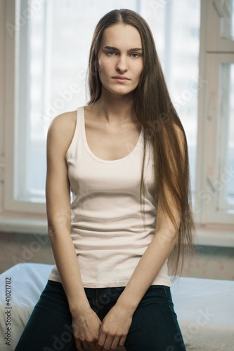 Young girl with long hair Free Download Young girl with long hair - GFXLoad