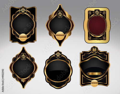 Decorative ornate vector labels