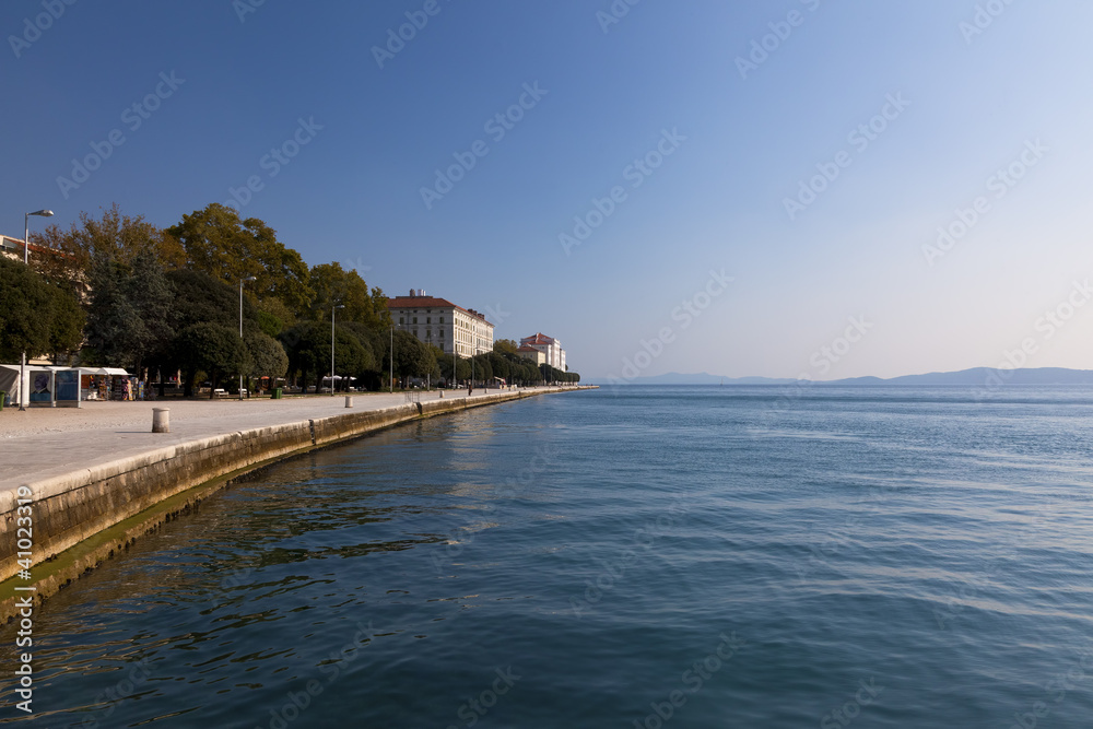 Zadar boardwalk on the Adriatic sea, Croatia