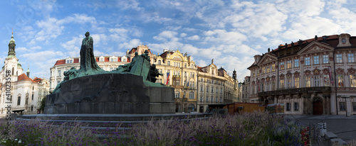 Statue of Jan Huss in Old Town Square in Prague