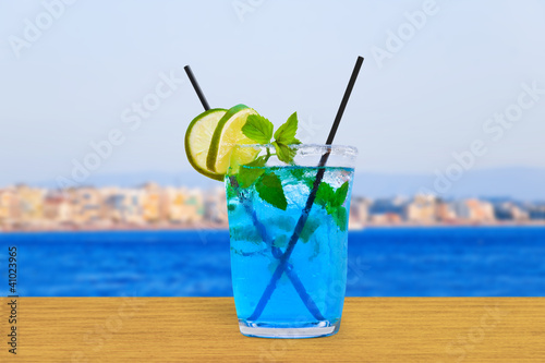 Cocktail on table in cafe