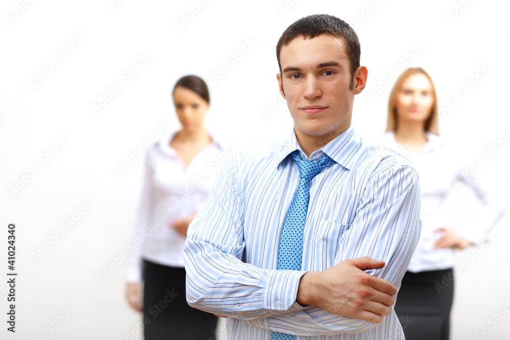 three successful young business persons together three successful young business persons together