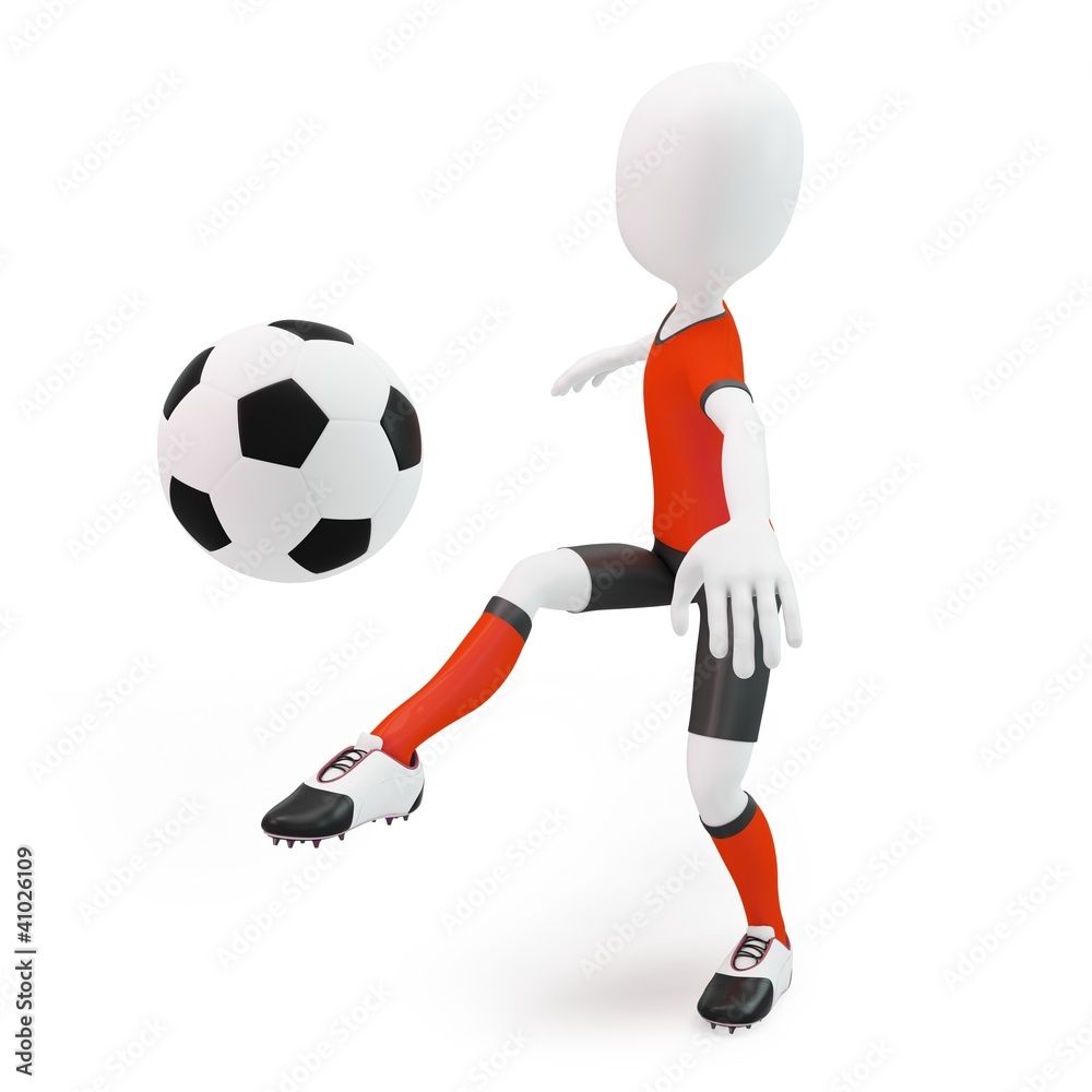 3d man soccer player with ball 3d man soccer player with ball