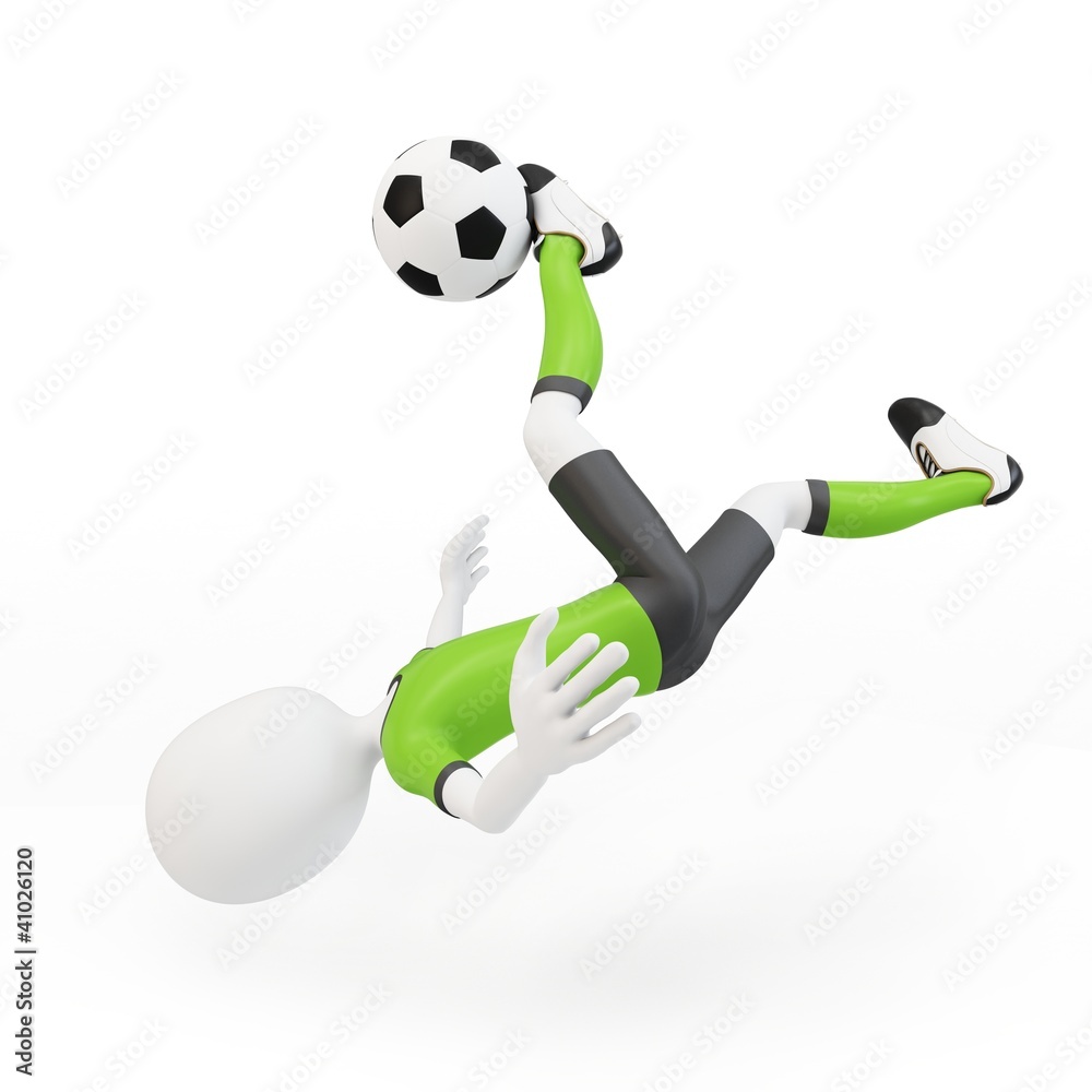 3d man soccer player with ball 3d man soccer player with ball