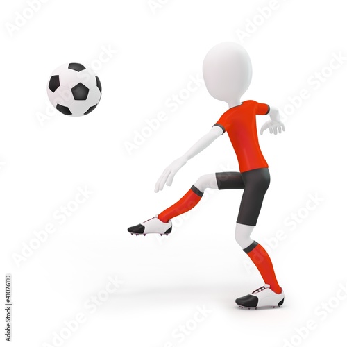 Fototapeta Naklejka Na Ścianę i Meble -  3d man soccer player with ball