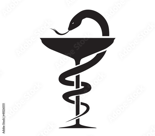 Pharmacy Icon with Caduceus Symbol