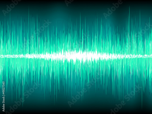 Sound waves oscillating on blue. EPS 8