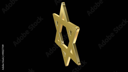 3d star of david in golden gold
