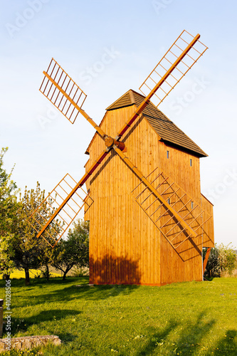 wooden windmill, Stary Poddvorov, Czech Republic photo