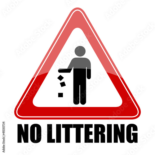Vector sign no littering