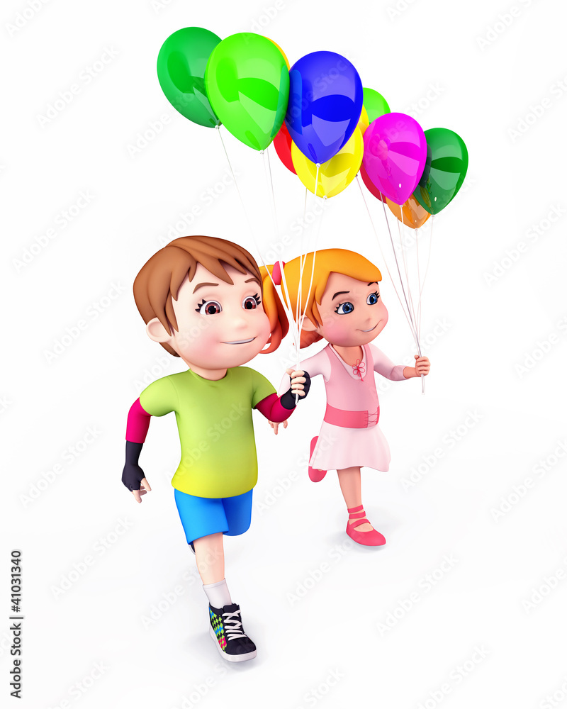 Kids with balloons Kids with balloons