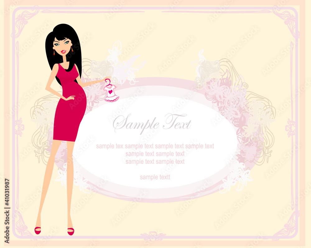 Beautiful pregnant woman on shopping for her baby Beautiful pregnant woman on shopping for her baby