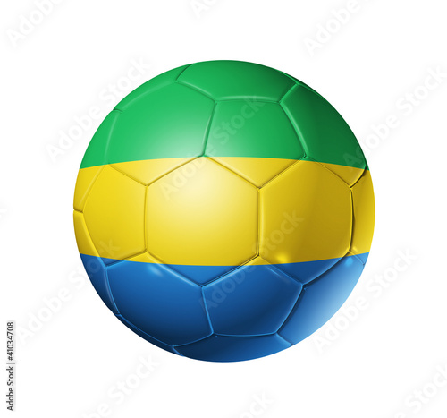 Soccer football ball with Gabon flag