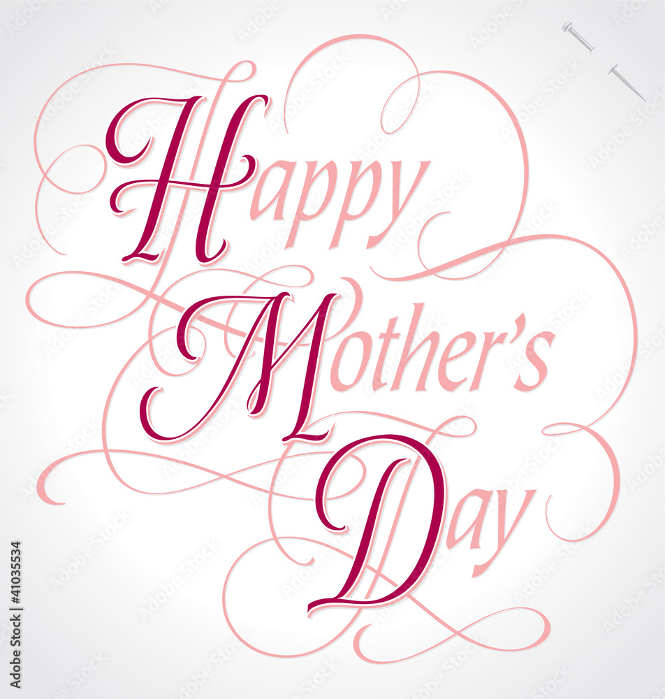 'happy mother's day' hand lettering (vector)
