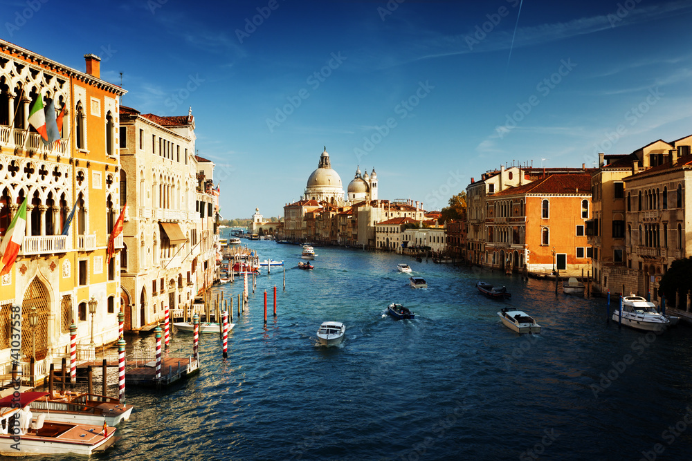 Grand Canal and Basilica Santa Maria della Salute, Venice, Italy