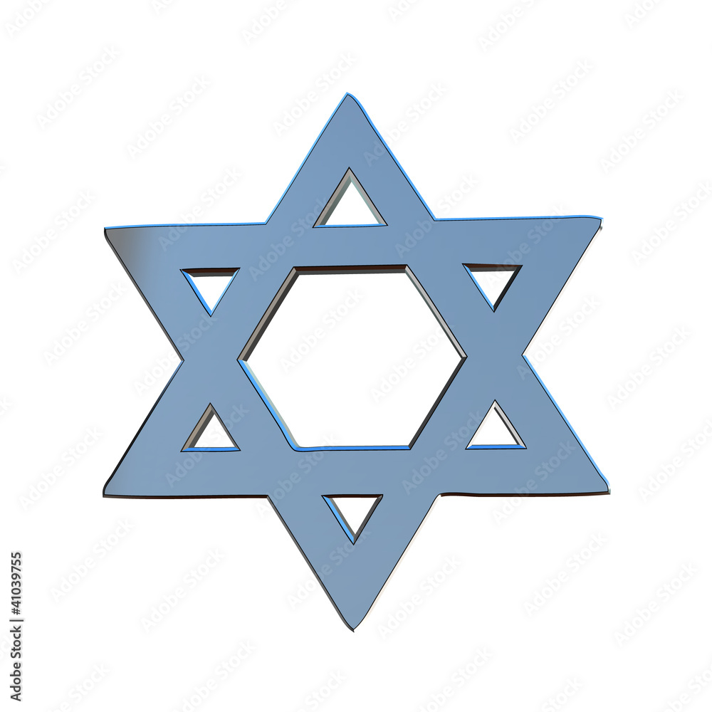 Star of David 3d in blue steel Star of David 3d in blue steel