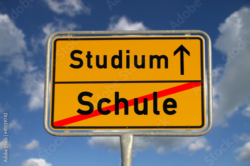 German road sign school and study