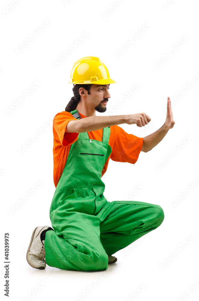 Construction worker isolated on the white Construction worker isolated on the white