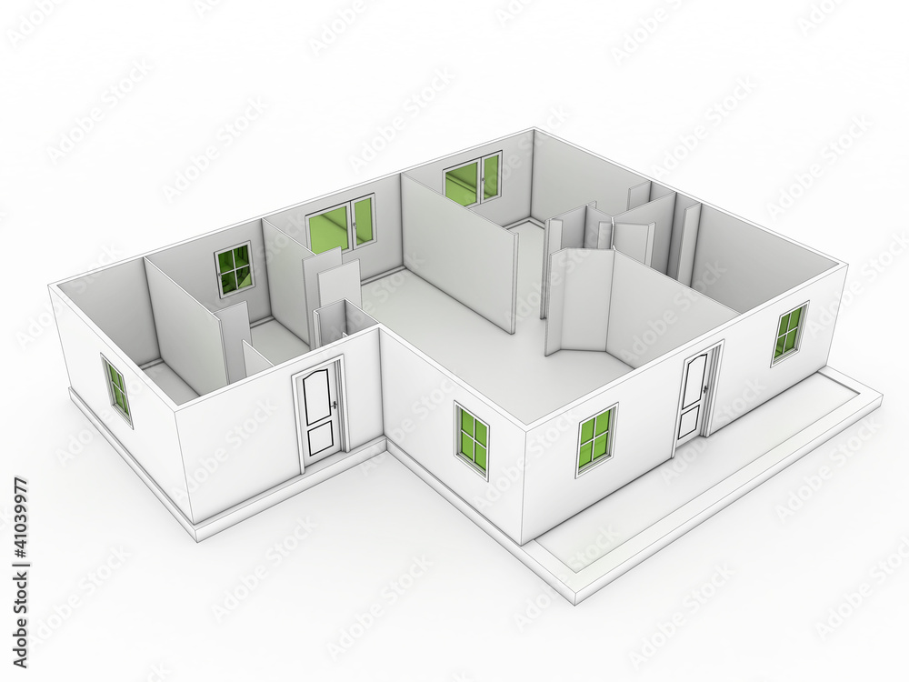 3d drawing of a building on a white background №1