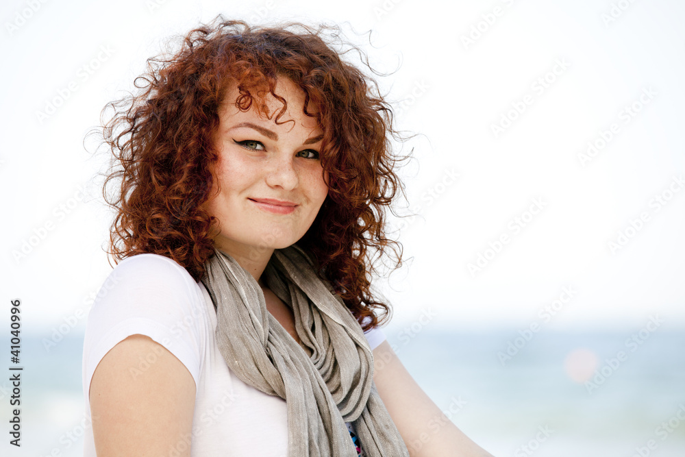 Funny teen girl at the beach. Funny teen girl at the beach.
