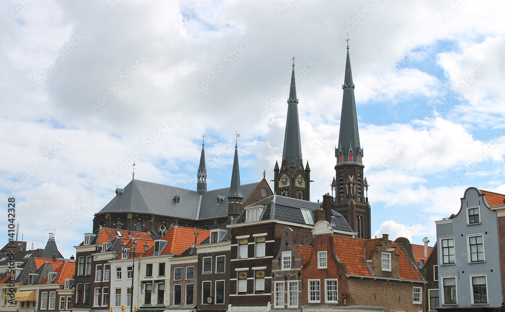 Fototapeta premium The central square in old Delft. Netherlands