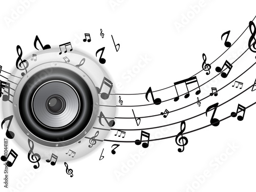 Speaker Glass Button with Music Notes