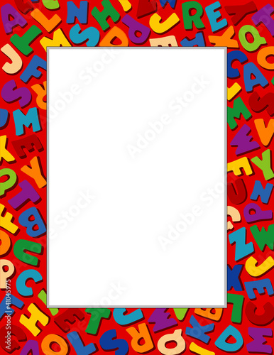 Alphabet Frame. Copy space for school, posters, fliers, daycare