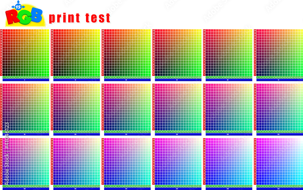 Ram pattern test. Цветовая палитра для принтера. rgb test print.