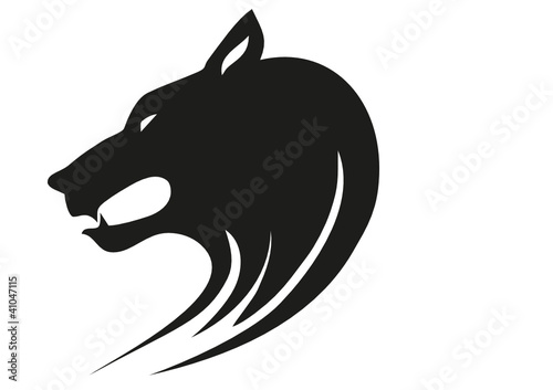 Tribal wild wolf. Tattoo style vector.