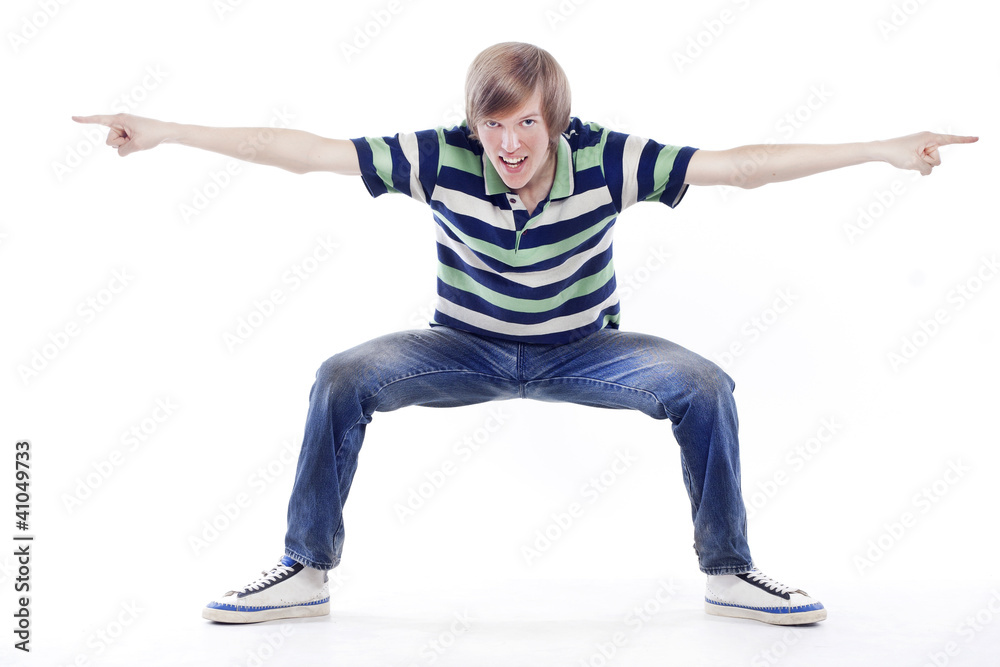 Young man dancing locking or hip-hop Young man dancing locking or hip-hop