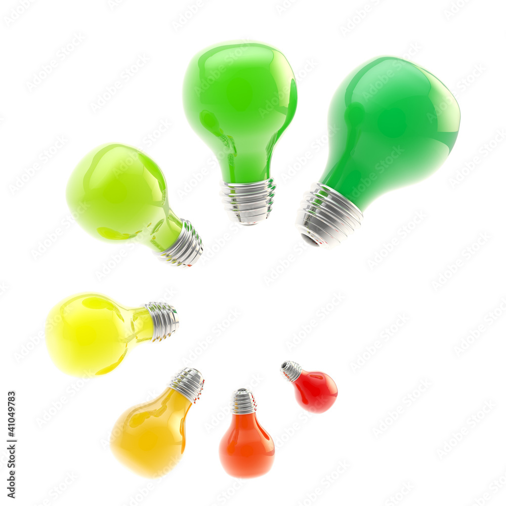 Energy efficiency levels as bulbs Energy efficiency levels as bulbs