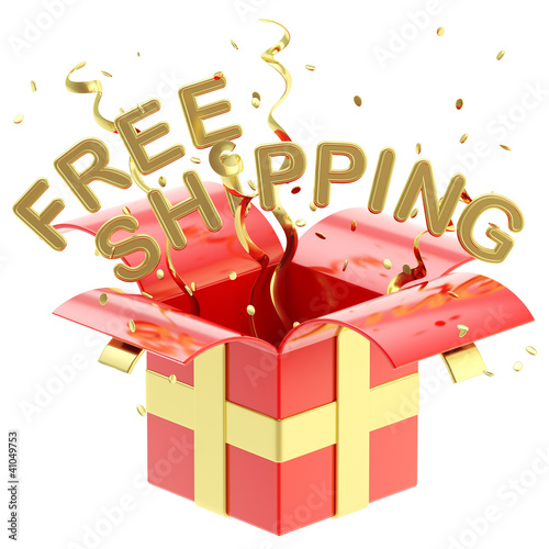 Word "free shipping" inside...