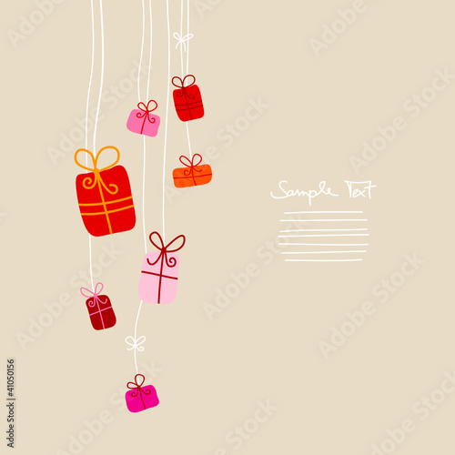 Card Hanging Gifts Red/Beige
