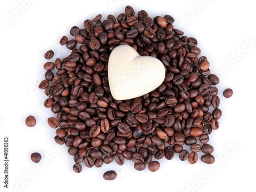 Kaffeebohnen mit Herz