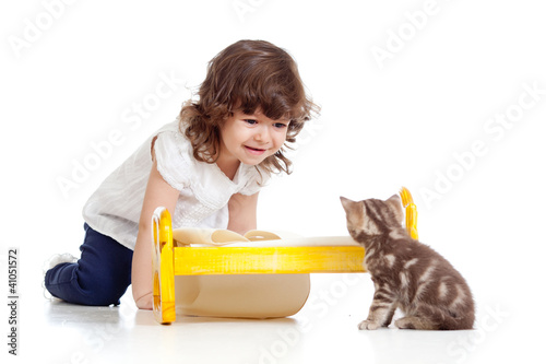 curly child girl playing wi...