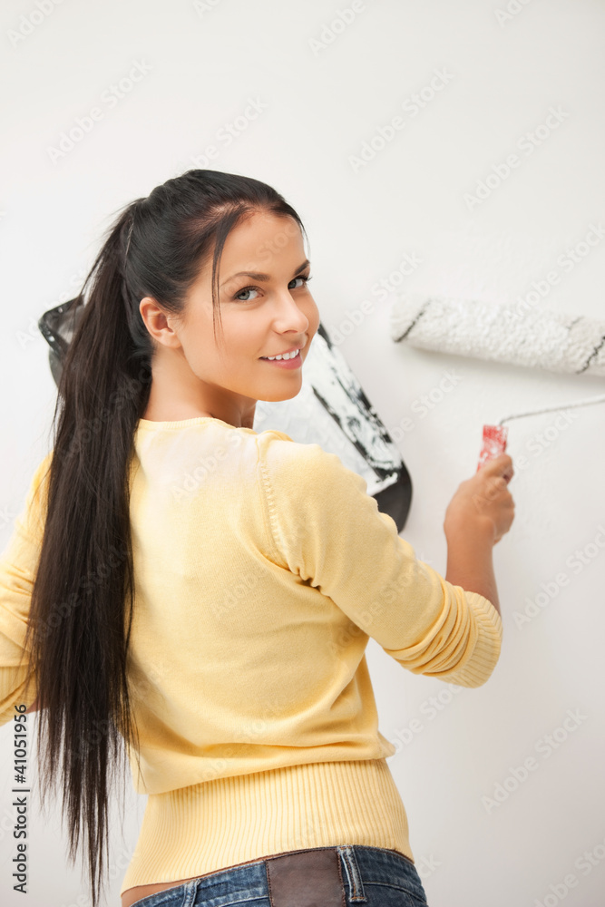 lovely housewife painting
