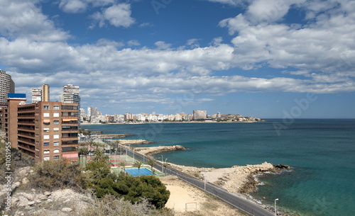 View towards Playa De Albufereta, Alicante, Valencia, Spain photo