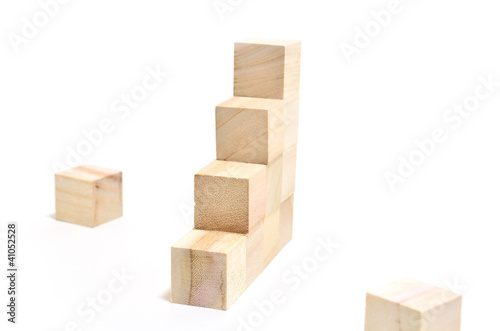 立方体の積木の階段