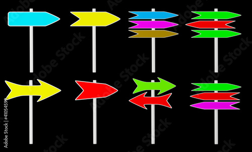 various color isolated signs