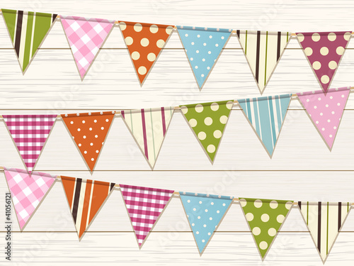 bunting background one white wood
