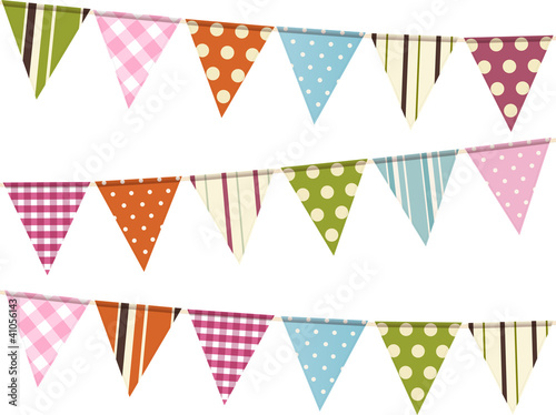 bunting background on white