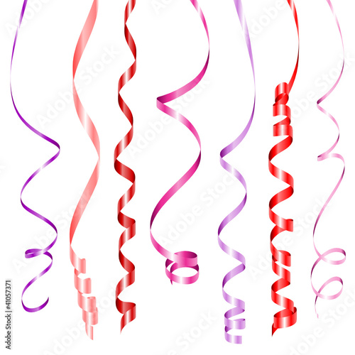 7 Streamers Red/Pink/Rose/Purple