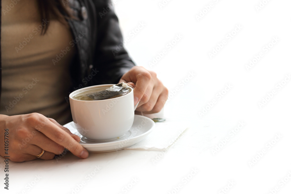 Woman brew tea Woman brew tea