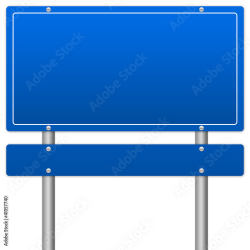 Blank Blue Traffic Information Sign Isolate on White Background