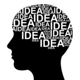Idea Concept  in Brain Isolated on White Background