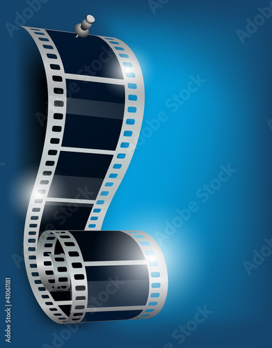 Film reel on blue backgorund