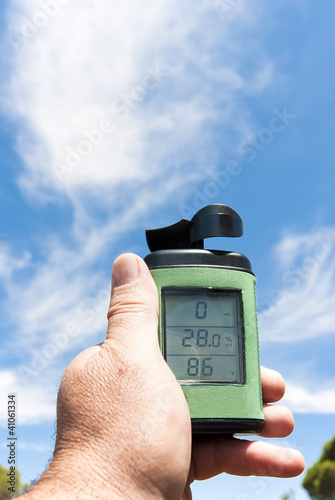 thermometer, anemometer and hygrometer