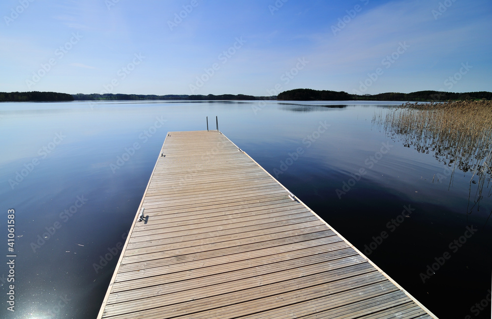 Pontoon jetty on the water Pontoon jetty on the water