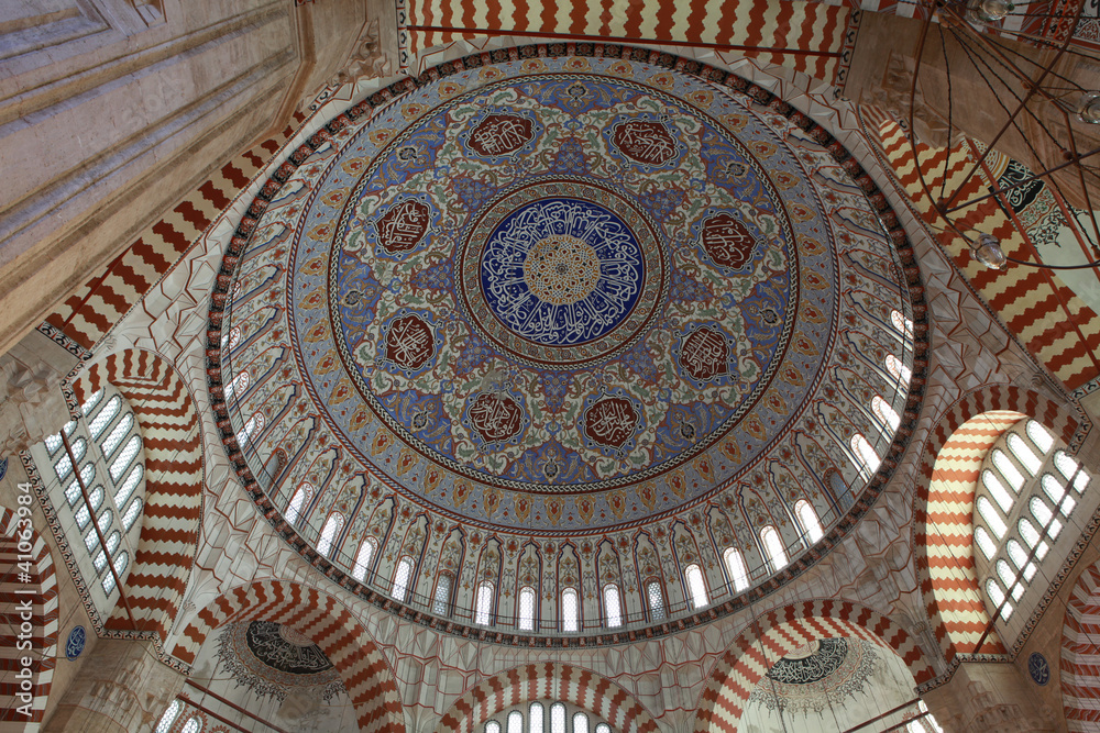 The Interior of Selimiye Mosque, Edirne.